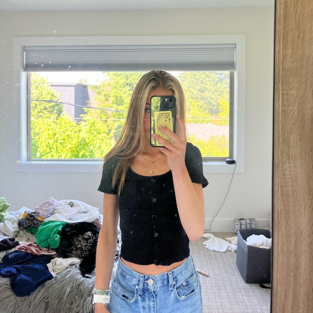 Basic black Botton up top